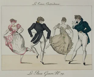 Trenis Quadrille, plade 19 fra Le Bon Genre, 1805