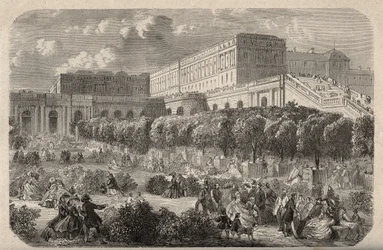 Versailles Orangerie - Orangerie du chateau de Versailles - indgravering i "" PATRIE" - PECTUREQUIREQUE BESKRIVELSE AF FRANKRIG I 6 BIND AF LUCIEN HUARD - slutningen af ​​1800-tallet