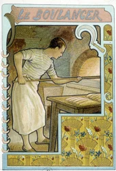 Bageren ved sin ovn - Chromo.