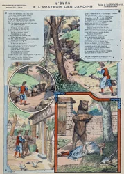 Bjørnen og haveelskeren - Fables de La Fontaine i billeder af Epinal