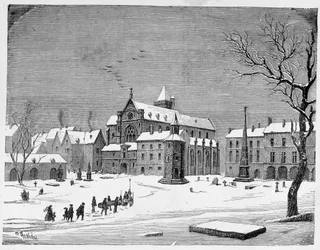 Kirken på de uskyldiges kirkegård i 1445 - i "Paris gennem århundrederne" af H. Gourdon de Kenouillac