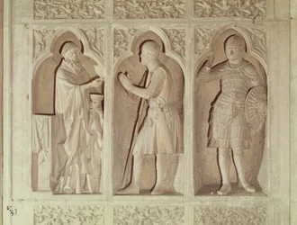 Riddersamfundet, detalje fra skibets vestende, 1245-57