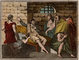 Døden af Sokrates, græsk filosof (470?-399 f.v.t.).
