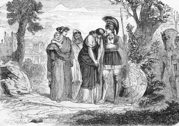 Hectors og Andromaques farvel (gravering) 1864