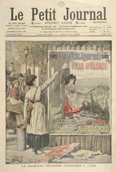 Den første kvindelige plakat i Paris, fra le Petit Journal, 11. oktober 1906