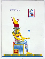 Gudinden Neith, illustration fra Pantheon Egyptien: samling af mytologiske karakterer fra det gamle Egypten af ​​Jean-Francois Champollion, udgivet ca. 1986