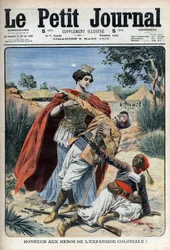 Kolonialismens helte (i Nordafrika) hædres allegorisk gravering "Le Petit Journal", 6. marts 1910 (gravering)
