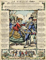 Den gamle, populære sang. Billede af Epinal fra det 19. århundrede