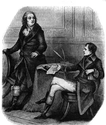 Digteren og dramatikeren Jean Francois (Jean-Francois) Ducis (1733-1816) med Bonaparte (Napoleon 1.
