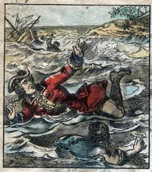 Lemuel Gullivers forlis. Illustration til "" Gulliver