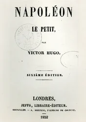 Titelblad af Napoleon le Petit (1852), af Victor Hugo (1802-85), 6. udgave, udgivet af Jeffs, 1852