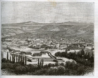 Tlemcen en agery i det 19. århundrede - indgravering i "La France illustrée: geografi, historie, statistisk administration" af V.A. Malt-Brown. 1884