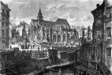 Transformationer af Paris under det andet imperium, Haussmann-Paris: rydning af Saint Medard-kirken i Mouffetard-distriktet