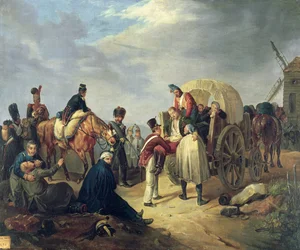 Transport af sårede soldater under Napoleonskrigene