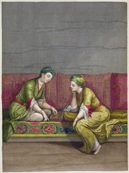 Tyrkiske piger, der spiller Mangala, 1700-tallet