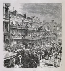 En gade i New Orleans på valgdagen 1875 - i "" Le Tour du Monde", 2. sem. 1876
