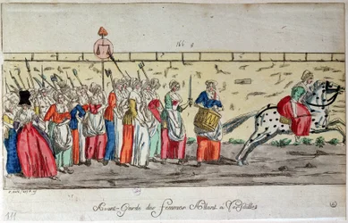 Fortrop af kvinder, der tager til Versailles den 5. oktober