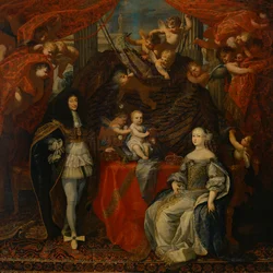 Victor Amadeus II (1666-1732) hertug af Savoyen med sin kone Anne af Orleans og hans familie