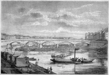 Udsigt over broen du Change (eller Nemours bro) i Lyon, Rhone (69)