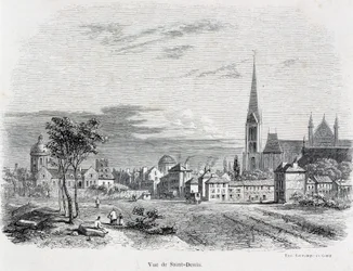 Udsigt over byen Saint Denis, begyndelsen af det 19. århundrede.