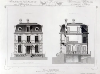 Suburban Villa, Premier Chasse ved St. Cloud, fra Architecture Privee au C19th,