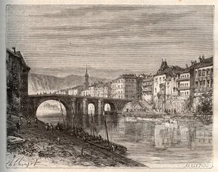 Villeneuve-sur-Lot (Villeneuve sur Lot) - departement Lot-et-Garonne - gravering i "La France illustree: geografi, historie, statistisk administration" af V.-A. Malt-brun. 1884