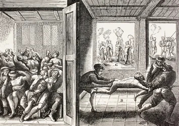 De franske huguenotters vold mod katolikkerne i Sydfrankrig, fra "Military and Religious Life in the Middle Ages" af Paul Lacroix, udgivet i London omkring 1880