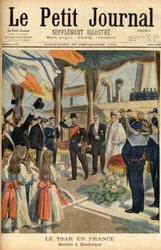 Besøg af zar Nicholas II af Rusland i Frankrig Første side af avisen "Le Petit Journal" af 29. september 1901 (gravering)