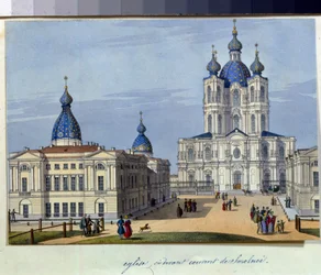 Udsigt over Smolny-katedralen i Sankt Petersborg