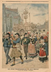 Bryllupsdag i Plougastel, Bretagne, illustration fra Le Petit Journal, supplement illustre, 27. januar 1907