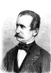 Wilhelm ENGERTH (1814-1884), østrigsk ingeniør, designer af det første bjerglokomotiv. Indgravering 1867