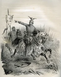 Vilhelm Erobreren under angrebet og erobringen af Mantes i juli 1087, illustration fra 