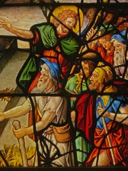 Vindue Charnier-10 forestillende Manna from Heaven; Kristus og værten