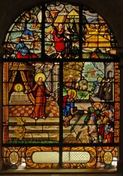 Vindue Charnier-10 forestillende Manna from Heaven; Kristus og værten