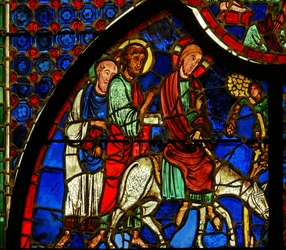 Vindue, der viser Kristi indtog i Jerusalem