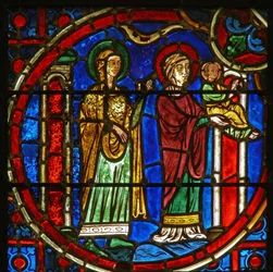 Vindue, der viser præsentationen i templet