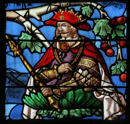 Vindue, der viser Jesses træ (for det meste moderne) (farvet glas)