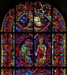 Vindue w107b, der viser St. Eloi foran en konge