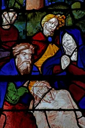 Vindue w10, der viser Josef af Arimathea ved aflejringen