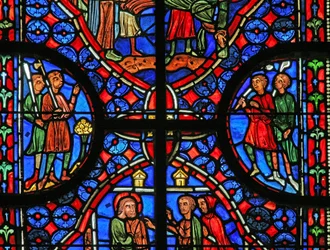 Vindue w11, der viser baggrund og design i St Andrew-vinduet