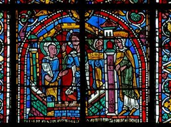 Vindue w125, der forestiller Kristus, besøger St. Catherine i fængslet