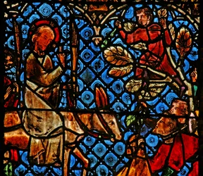 Vindue w12, der viser indtoget til Jerusalem