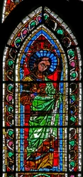 Vindue w202 forestillende St. Agnes
