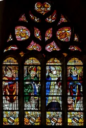 Vindue w203, der viser St. Hilaire, en uidentificeret helgen, St. Exupery, St. Sernin