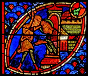 Vindue w20, der viser Johannes Døberens død