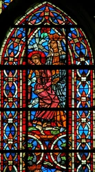 Vindue w211, der viser St. Helen-drømme (farvet glas)