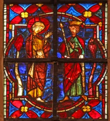 Vindue w212 forestillende Johannes Døberen før Herodes