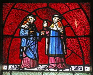 Vindue w22 afbilder St. Kosmos og St. Damian