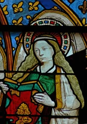 Vindue w25, der viser Jomfru Maria ved bebudelsen