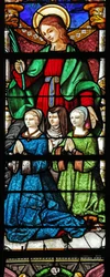 Vindue w2 afbilder St. Catherine og donor (moderne?)